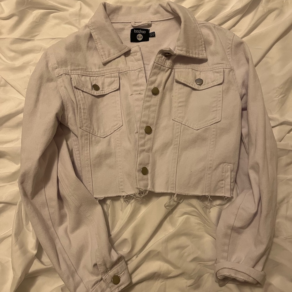 Boohoo White Jean Jacket